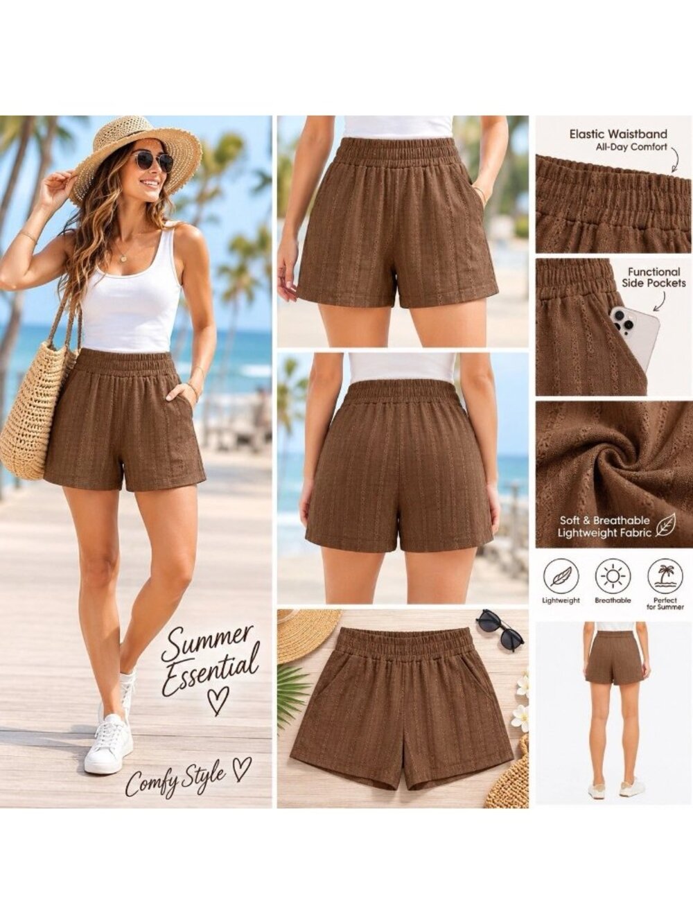 three dots Shorts brown Women's Pull-On Size XXL new with tag